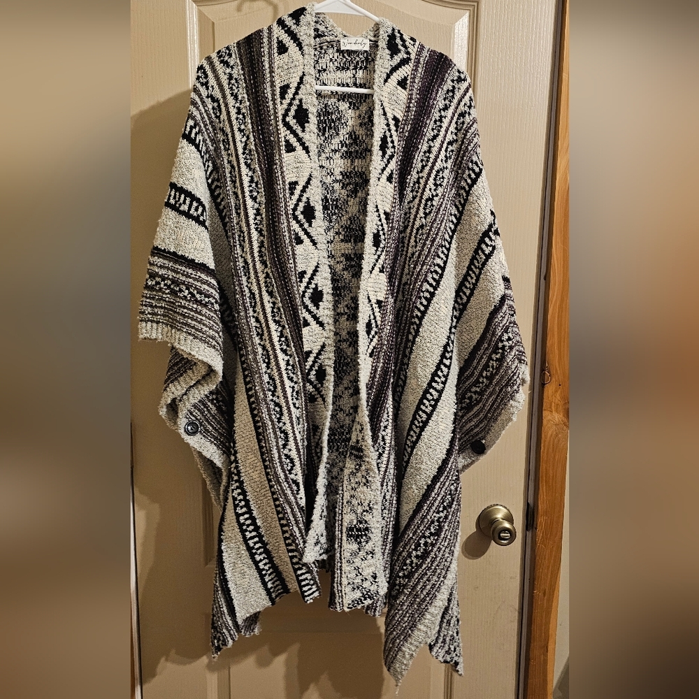 Wonderly Womens One Size Southwestern Rauna Shawl Wrap Poncho